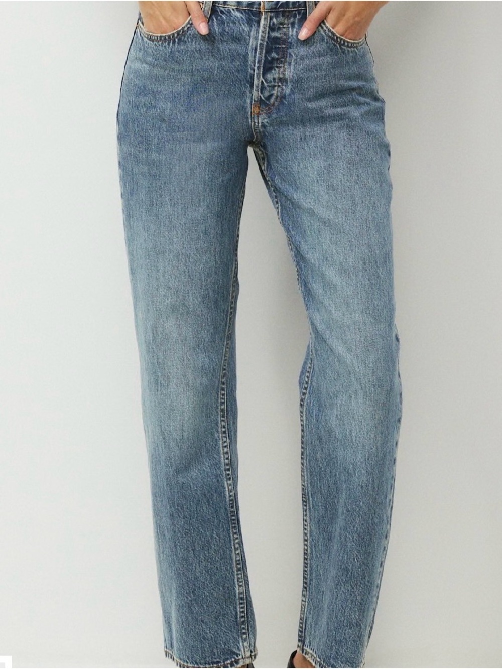 Denim Forum Aritzia Classic High Rise Straight-leg Jeans
